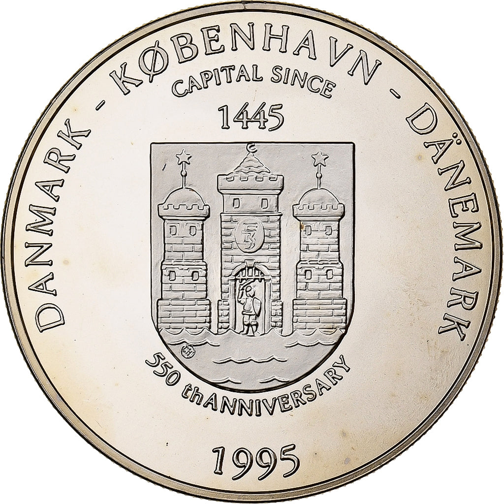 Danimarca, 5 Ecu, Kobenhaun, 550th Anniversary, 1995, Rame-nichel, FDC