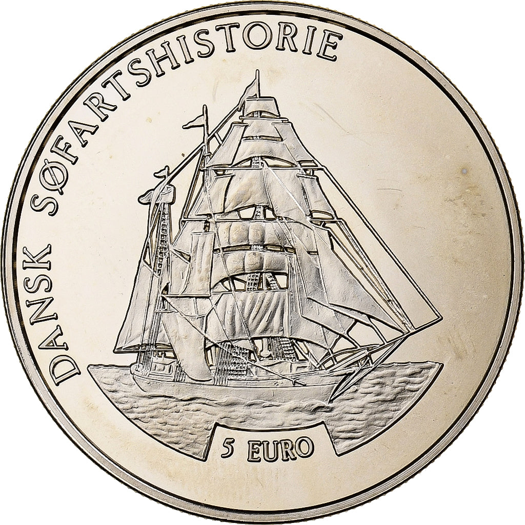 Danemark, 5 Euro, Dansk Sofartshistorie, 1997, Cupro-nickel, FDC