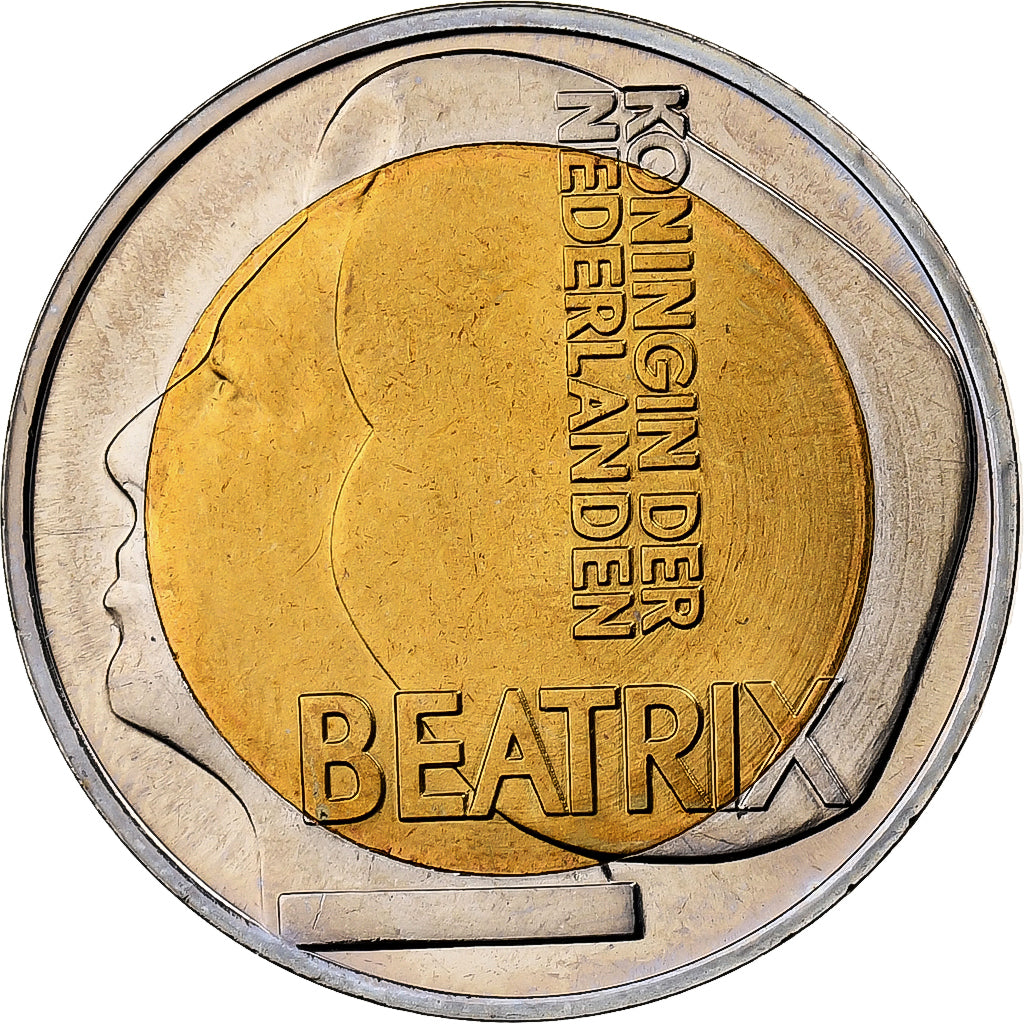 Holandia, Beatrix, 5 Euro, 1996, Bimetaliczny, MS(65-70)