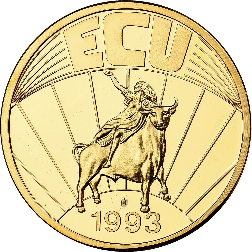 Nederland, Medaille, Ecu Europa, 1993, Copper Gilt, FDC