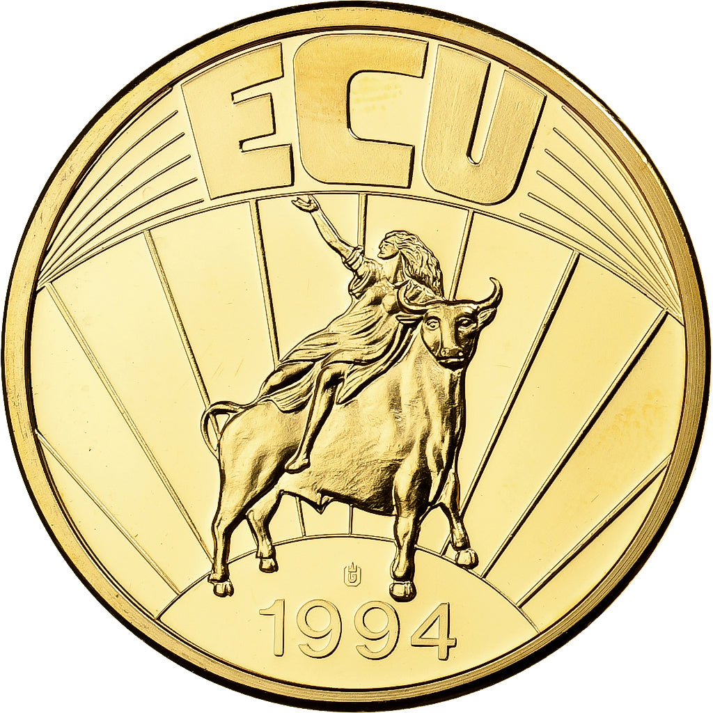 Niederlande, Medaille, Ecu Europa, 1994, Copper Gilt, STGL