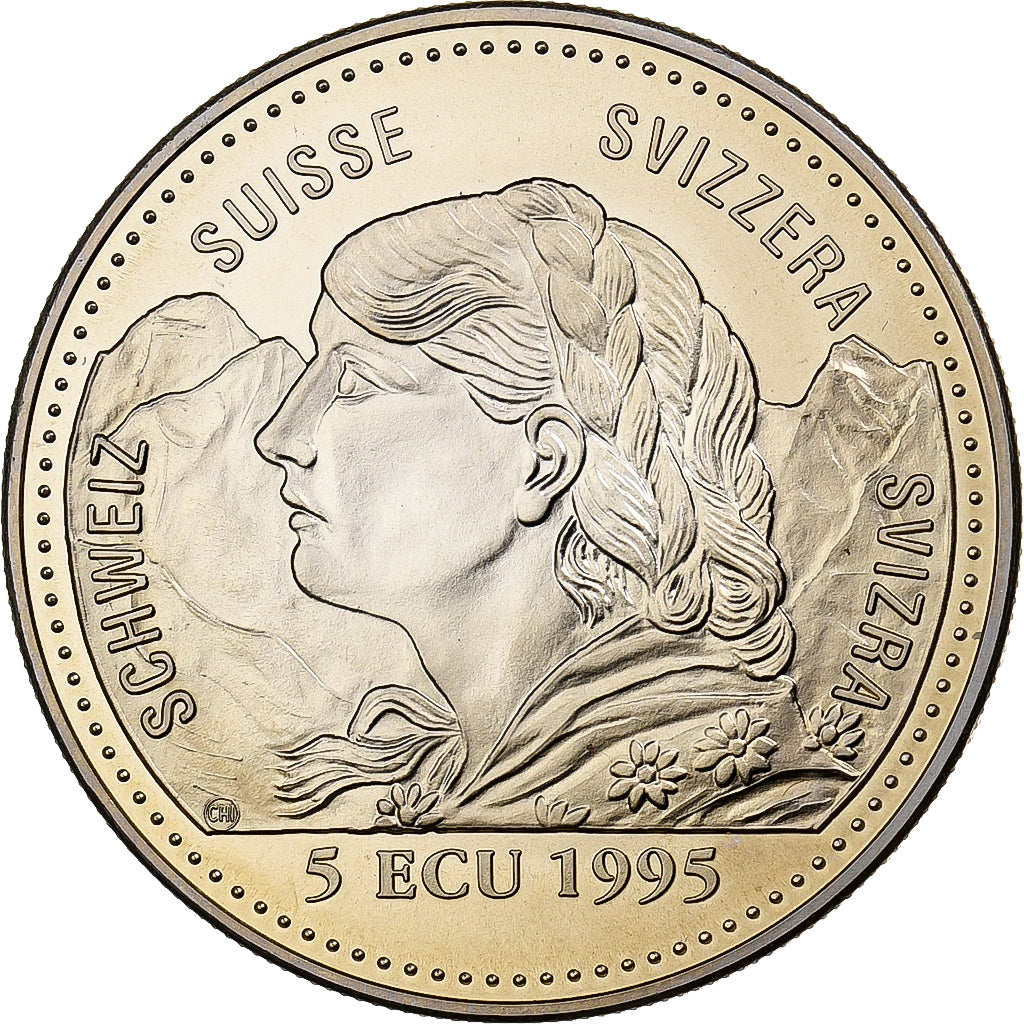 Switzerland, 5 Ecu, Neutralitätsschutz, 1995, Copper-nickel, MS(65-70)