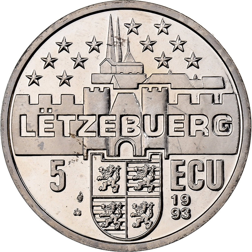 Luxembourg, 5 Ecu, Grand Duché de Luxembourg, 1993, Copper-nickel, MS(63)