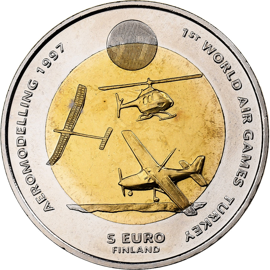 Finland, 5 Euro, Skysurfing, 1er World Air Games Turkey, 1997, MS(65-70)