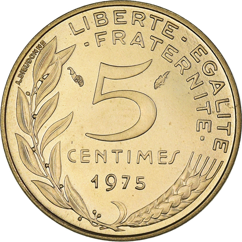 Coin, France, Marianne, 5 Centimes, 1975, Paris, FDC, MS(65-70)