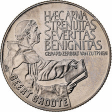 Netherlands, 10 Ecu, 1990, Geert Groote, Copper-nickel, MS(65-70)