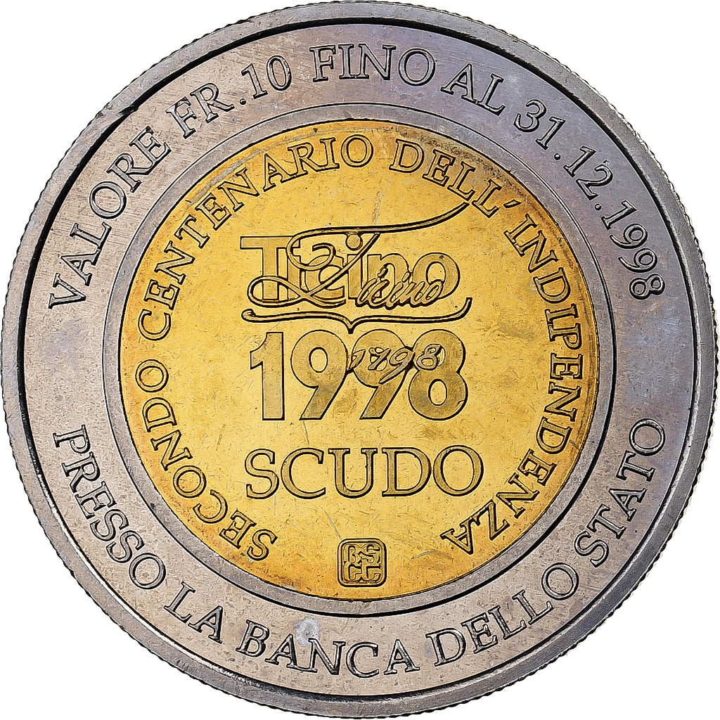 CANTONI SVIZZERI, Canton du Tessin, Scudo, 1998, Bimetallico, SPL+