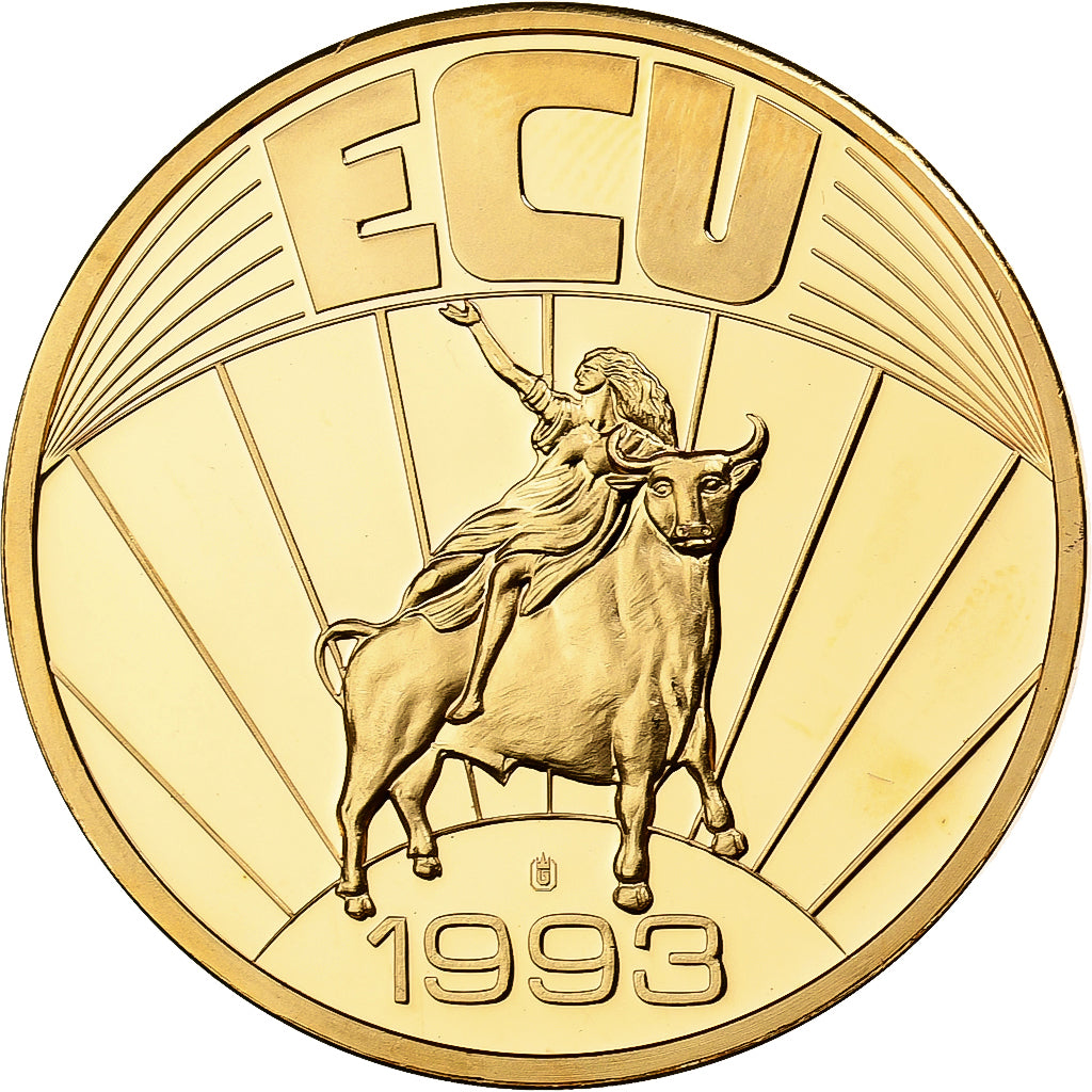 Italy, Medal, Ecu Europa, 1993, Copper Gilt, MS(65-70)
