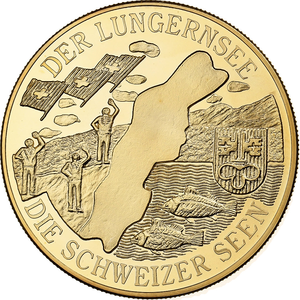 Svizzera, medaglia, Der Lungernsee, Doratura in rame-nichel, FDC