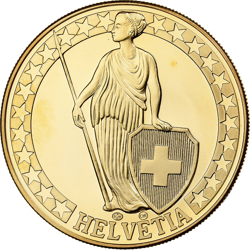 Svizzera, medaglia, Der Lungernsee, Doratura in rame-nichel, FDC