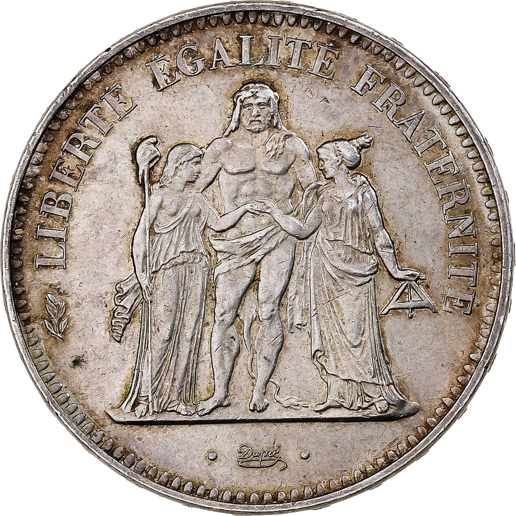 France, 50 Francs, Hercule, 1974, Avers 20 francs, Silver, AU(50-53)