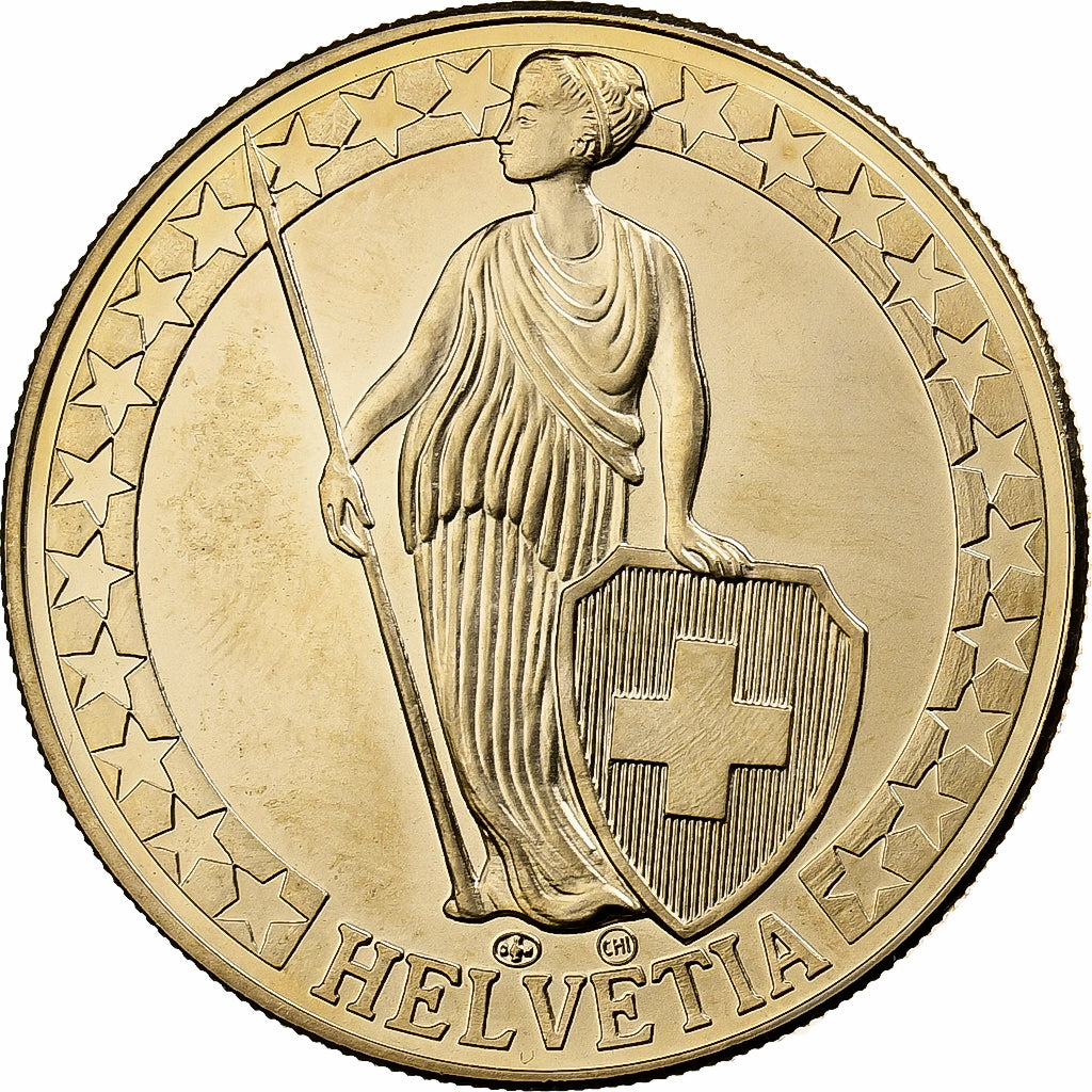 Zwitserland, Medaille, Der Zürichsee, Die Schweizer Seen, Copper-Nickel Gilt