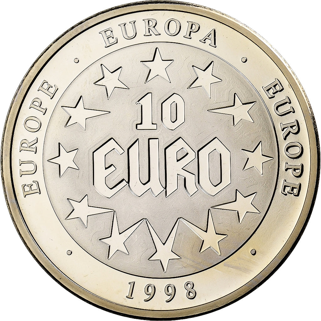 Niemcy, medal, 10 Euro Europa, 1998, Srebro platerowane miedzią, MS(65-70)