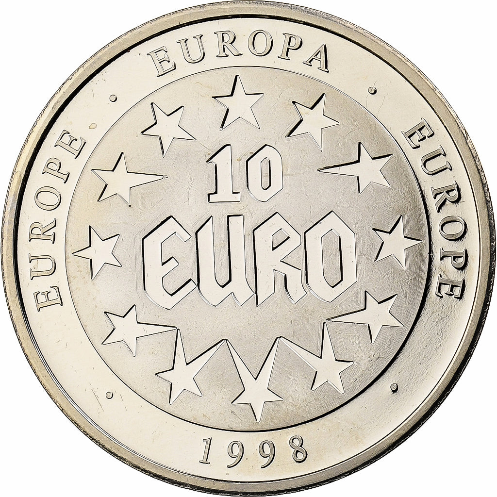 Niemcy, medal, 10 Euro Europa, 1998, Srebro platerowane miedzią, MS(64)