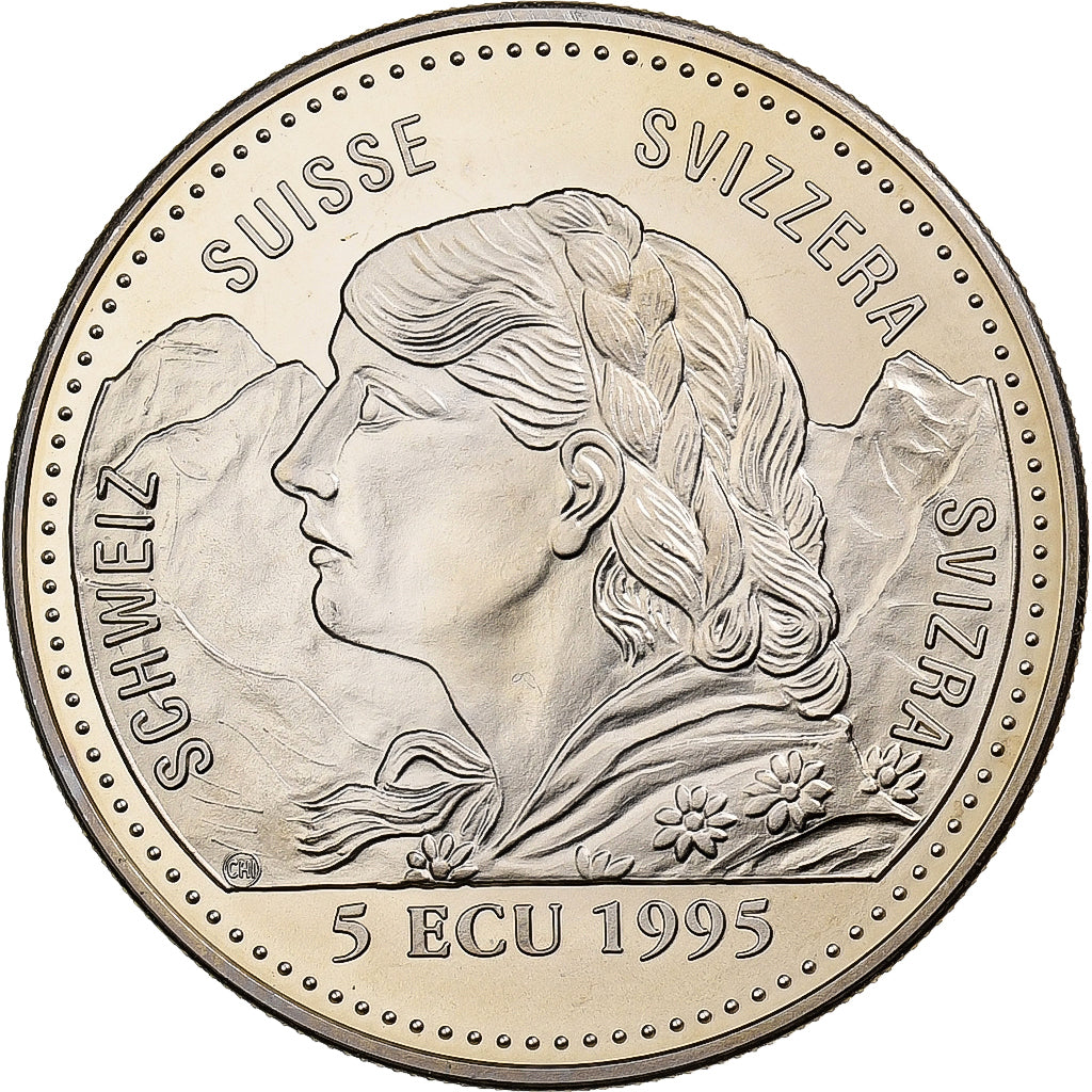 Switzerland, 5 Ecu, Neutralitätsschutz, 1995, Copper-nickel, MS(65-70)