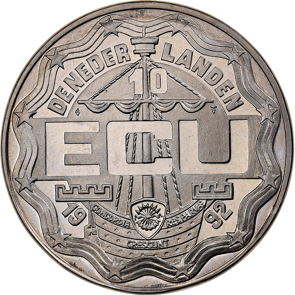 Nederland, 10 Ecu, 1992, Koning Willem I, Cupro-nikkel, FDC