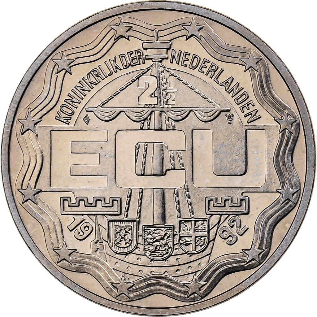 Pays-Bas, 2 1/2 Ecu, Jubileum Beatrix, 1992, Cupro-nickel, FDC
