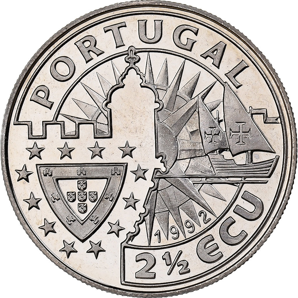Portugal, 2-1/2 ECU, D. Joao II, 1992, Cobre - níquel, FDC