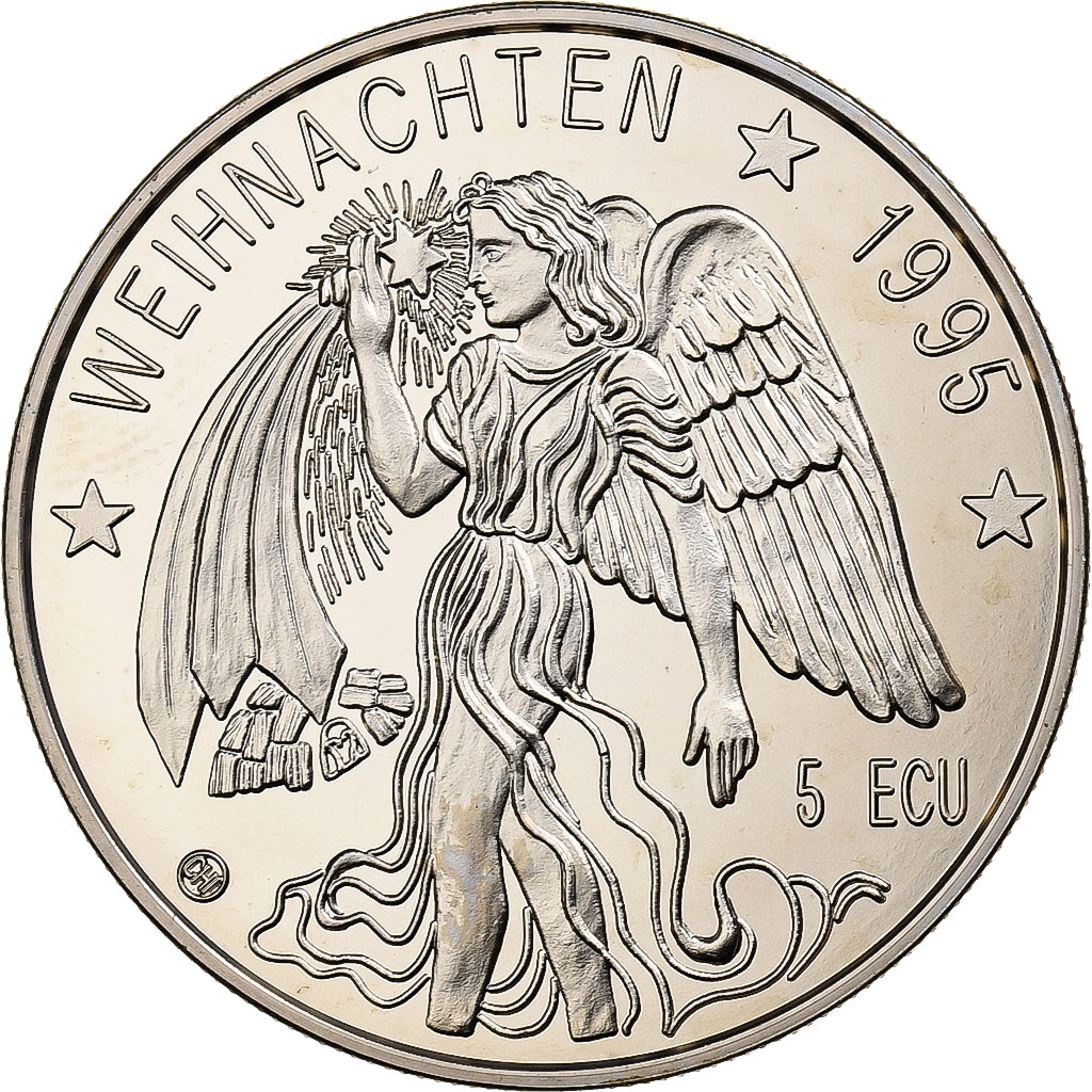 Switzerland, 5 Ecu, Weihnachten, 1995, Copper-nickel, MS(65-70)