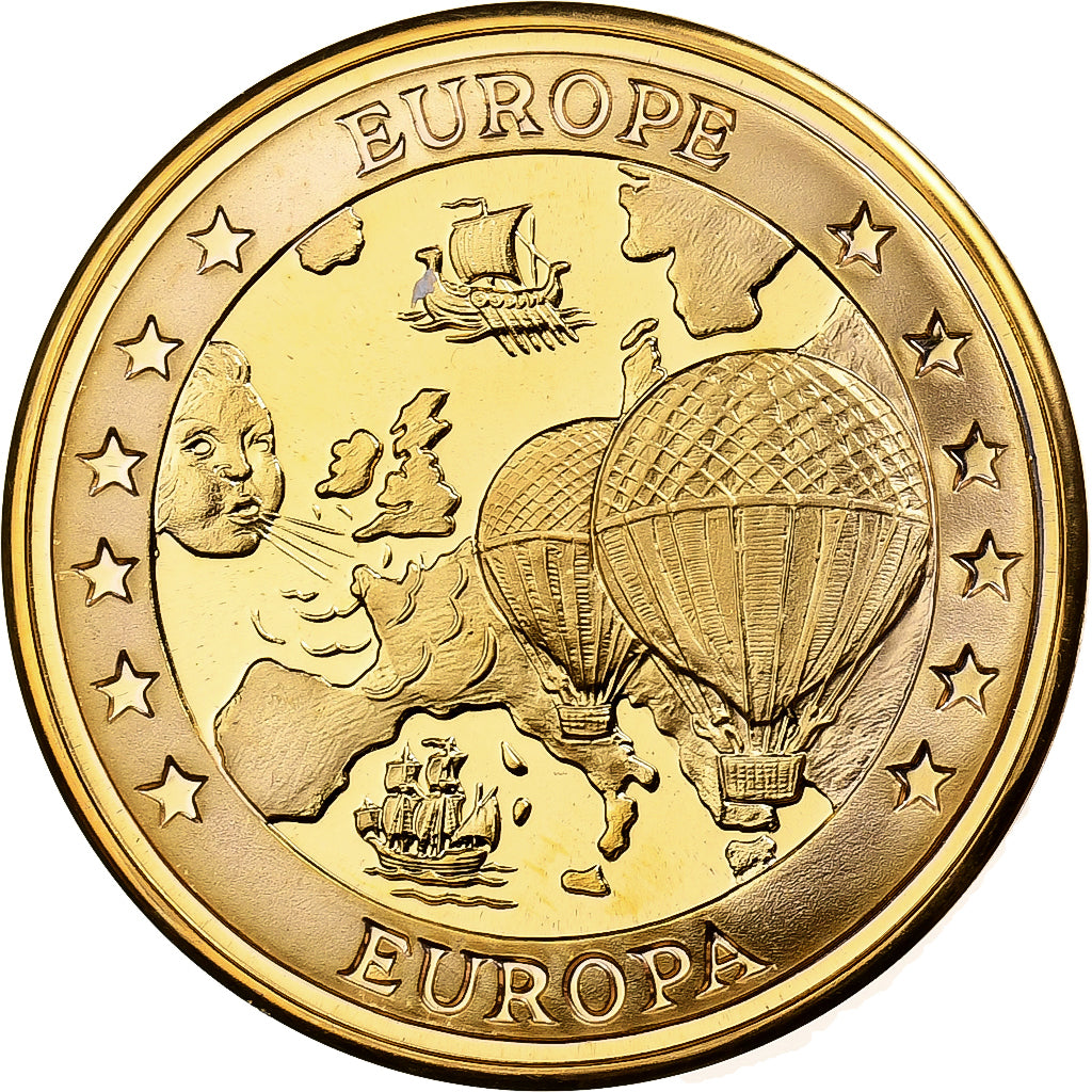 Monaco, Médaille, Ecu Europa, Montgolfier, 1994, Copper Gilt, SPL+