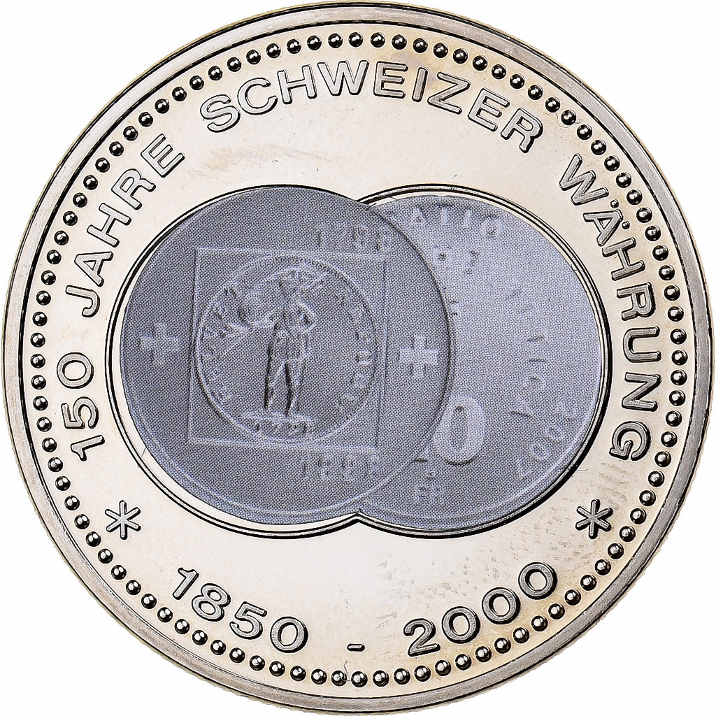 Zwitserland, Medaille, 150 Ans de la Monnaie Suisse, 10 FRANCS, 2000
