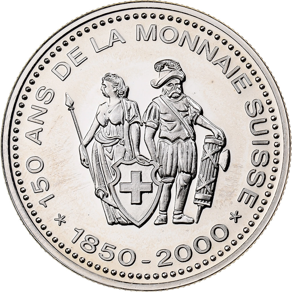 Zwitserland, Medaille, 150 Ans de la Monnaie Suisse, 10 FRANCS, 2000