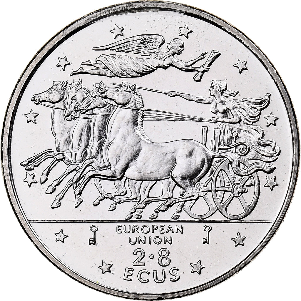 Gibraltar, 2.8 Ecus, Traité de Maastricht, 1994, Copper-nickel, MS(63)