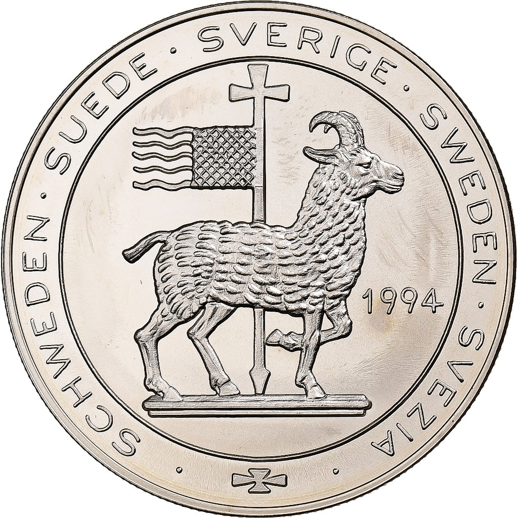 Svezia, 5 Ecu, 1994, 800 Years Hansa Visby, Rame-nichel, FDC, KM:17