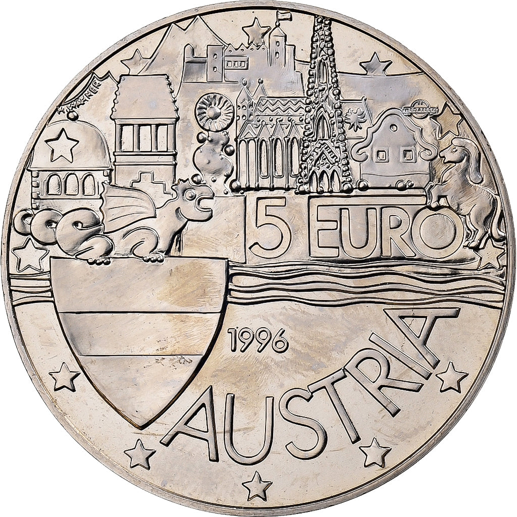 Autriche, 5 Euro, 1000 Jahre, 1996, Cupro-nickel, FDC