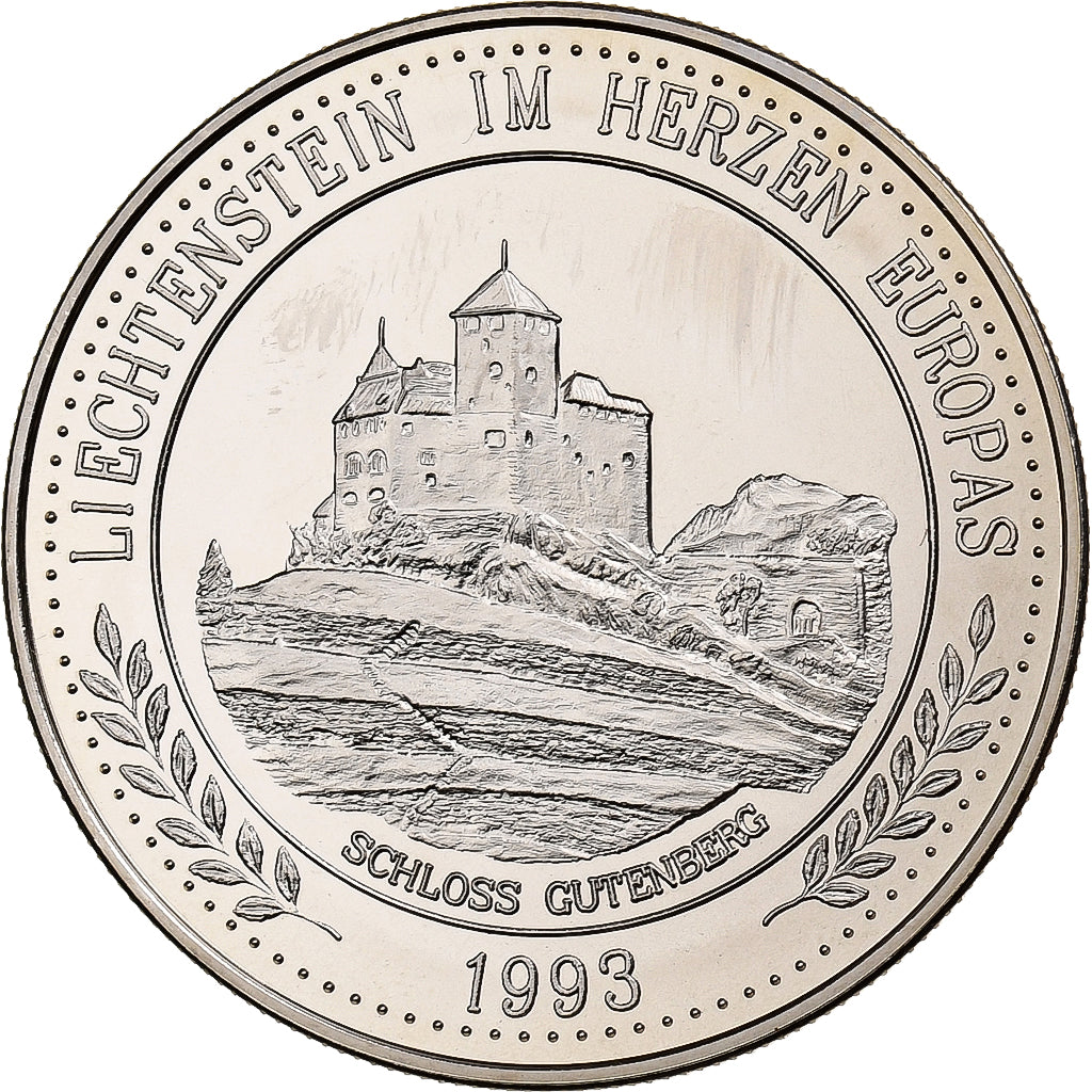 Liechtenstein, 5 Ecu, 1993, Copper-nickel, Schloss Gutenberg, MS(65-70)