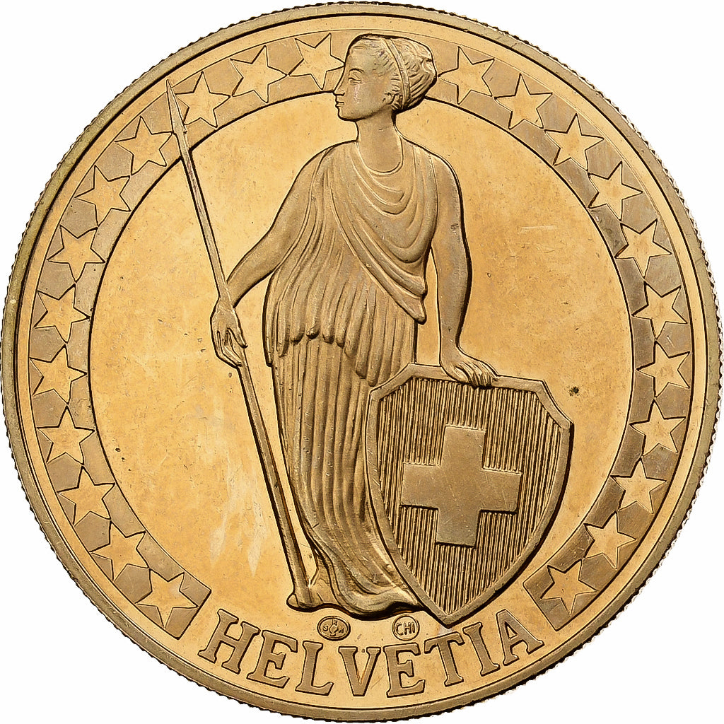 Zwitserland, Medaille, Le Lac Léman, Copper-Nickel Gilt, MS63