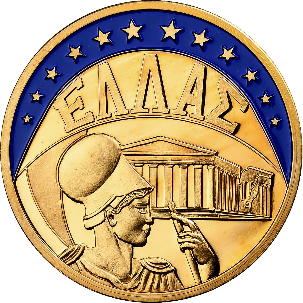 Greece, Medal, Ecu Europa, 1993, Copper Gilt, MS(65-70)