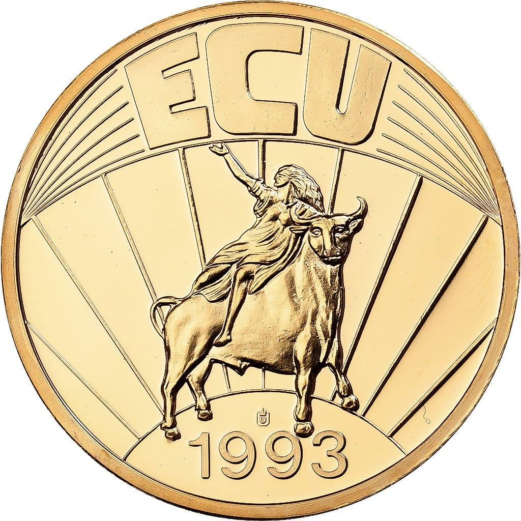Ireland - Eire, Medal, Ecu Europa, 1993, Copper Gilt, MS(65-70)