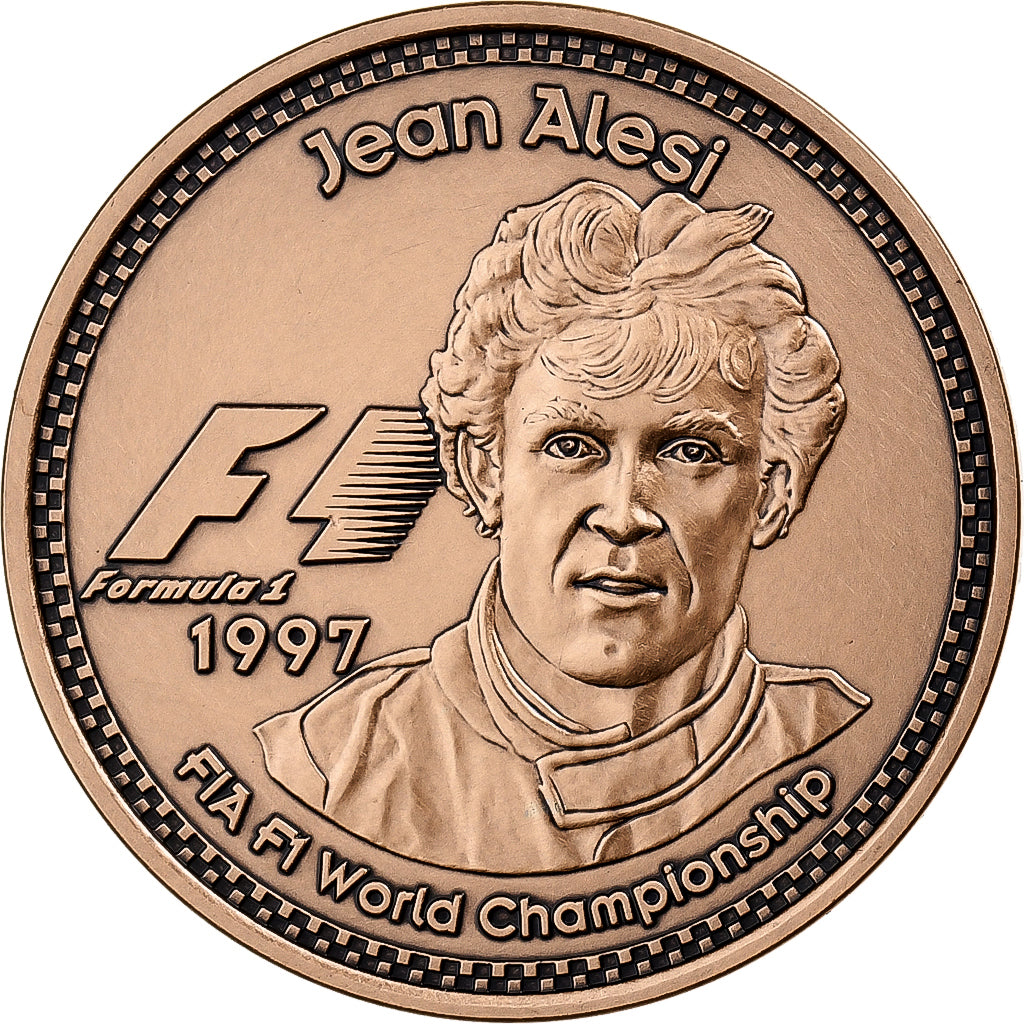 France, 10 Euro, F1 Pilots, Jean Alesi, 1997, Bronze, MS(65-70)