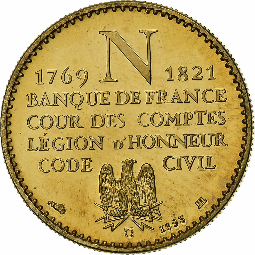 Francia, medaglia, Napoléon empereur, Doratura in rame-nichel, Thiébaud, FDC
