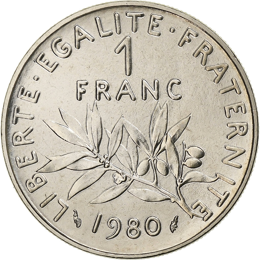 France, Franc, Semeuse, 1980, Paris, Nickel, MS(65-70), Gadoury:474, KM:925.1