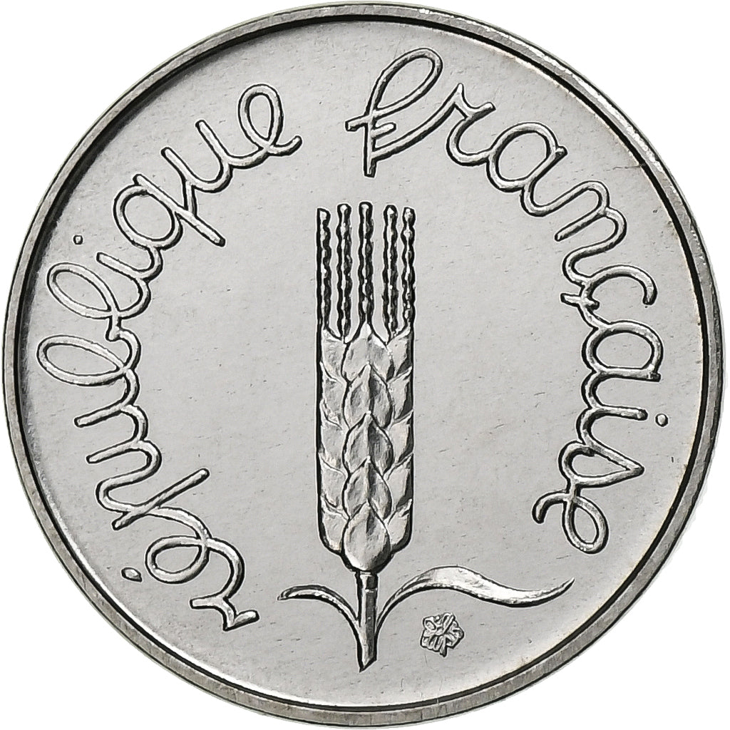 França, Centime, Épi, 1980, Paris, série FDC, Aço Inoxidável, MS(65-70)