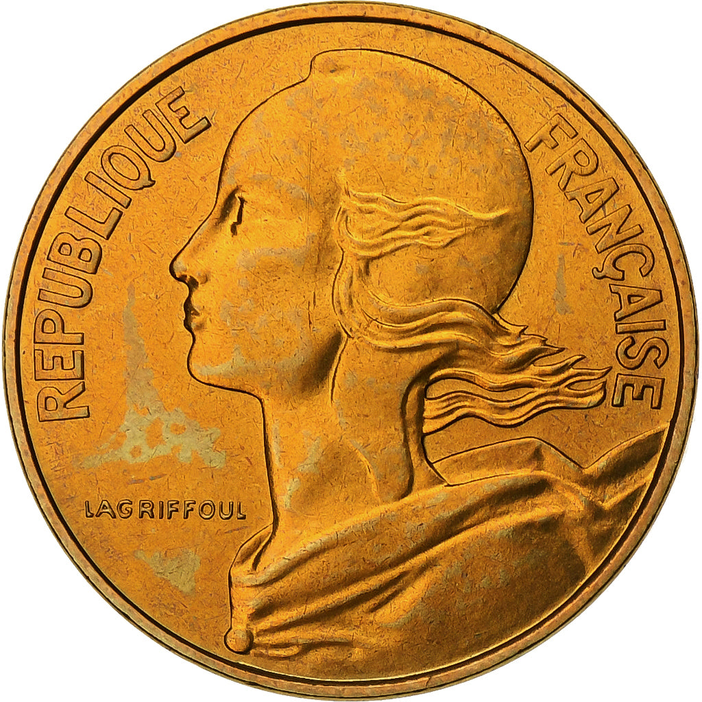 Frankrijk, 10 Centimes, Marianne, 1980, Paris, Lagriffoul, Aluminum-Bronze, FDC