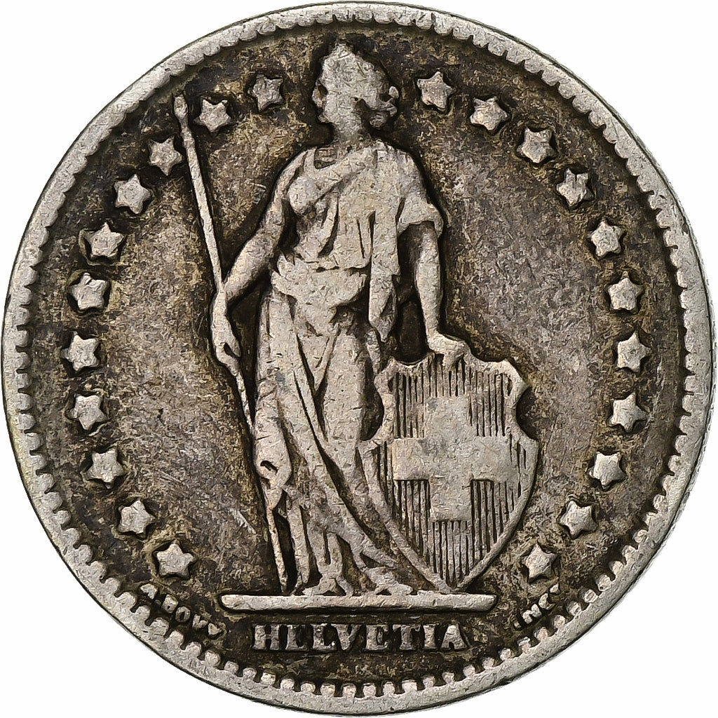 Svizzera, Franc, 1908, Bern, Argento, MB, KM:24