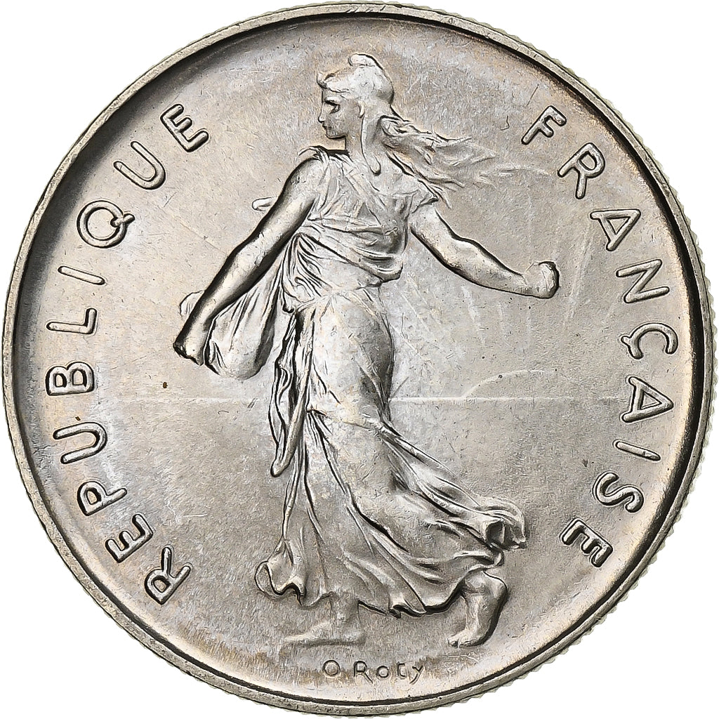 Francja, 5 Francs, Semeuse, 1989, Paris, FDC, Nikiel powlekany miedzią i