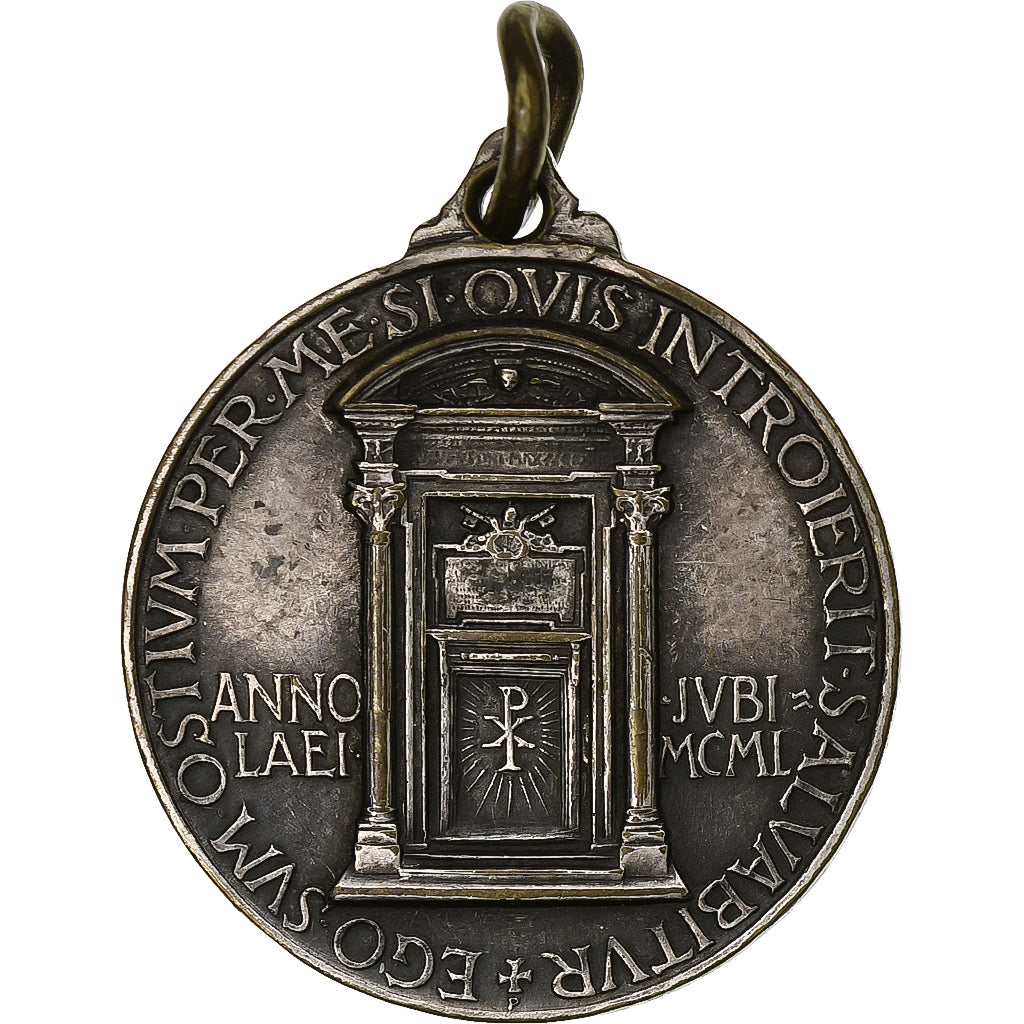 Watykan, medal, Le Pape Pie XII, 1950, Brąz posrebrzany, Mistruzzi, EF(40-45)