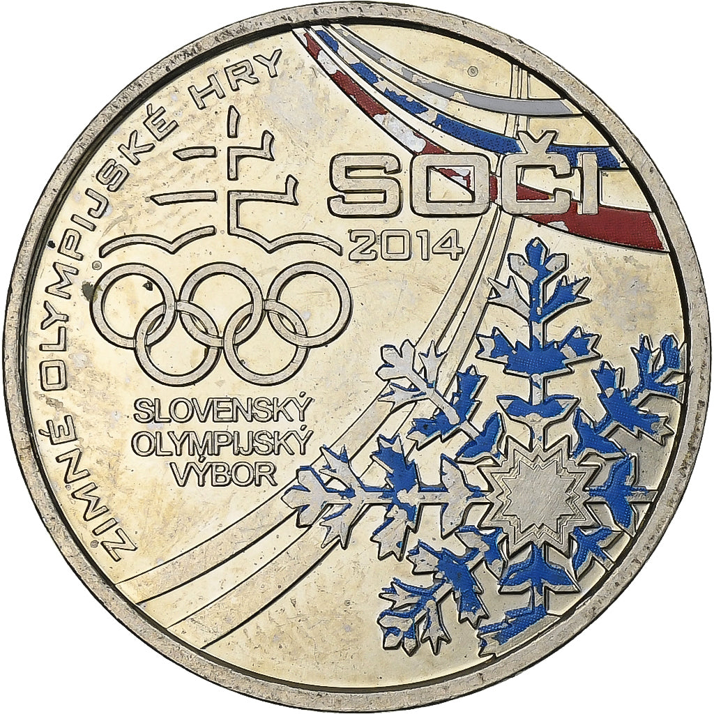 Slovakia, Token, Jeux Olympiques d'Hiver de Sotchi, 2014, Copper-nickel