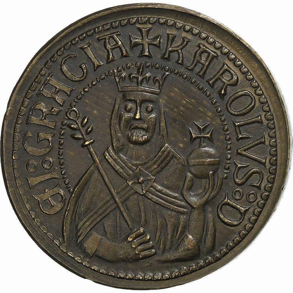 Francia, medalla, Karl IV, Roi de Bohême, Bronce, EBC