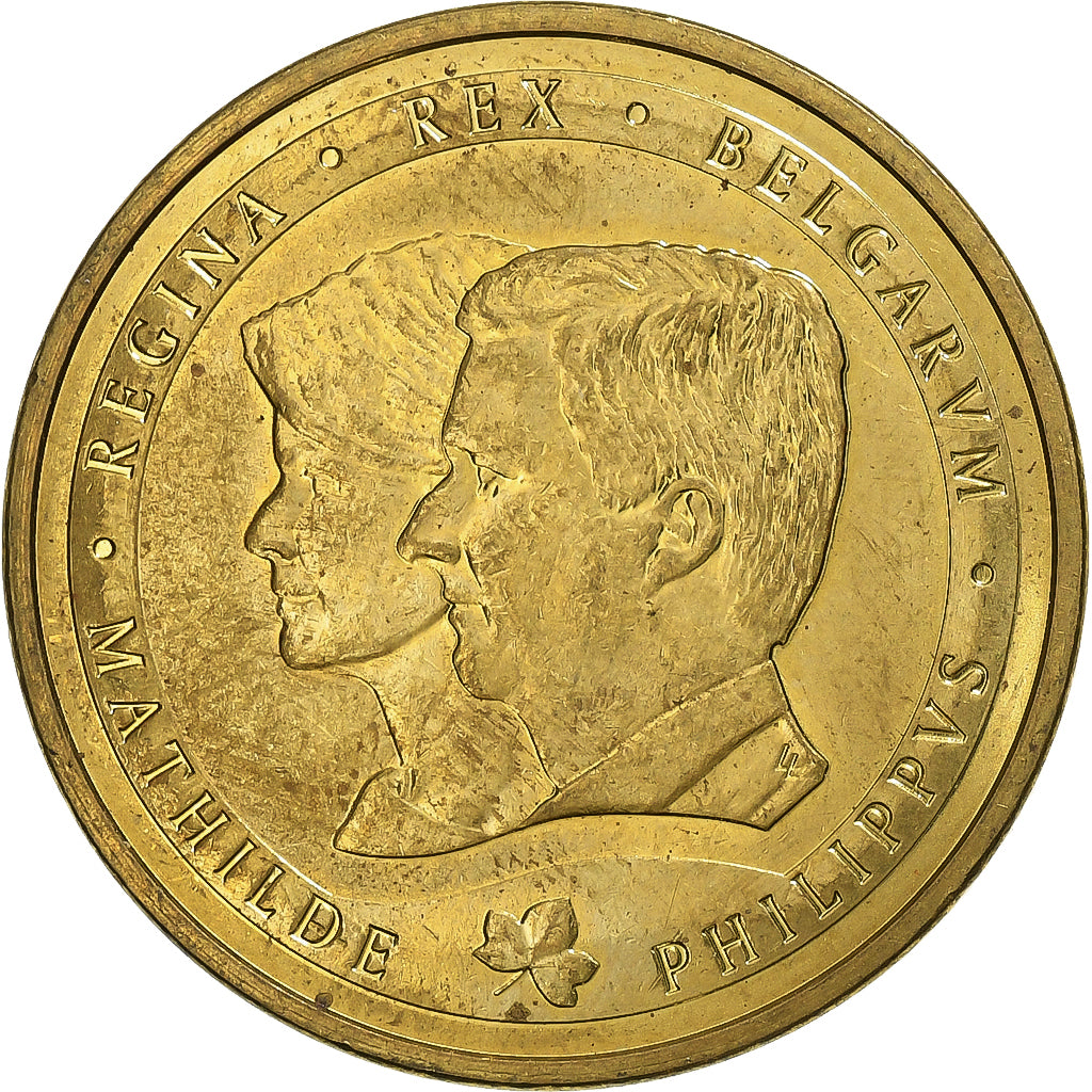 Belgia, medal, Mathilde et Philippe, 2014, Miedzionikiel Aluminium, AU(55-58)