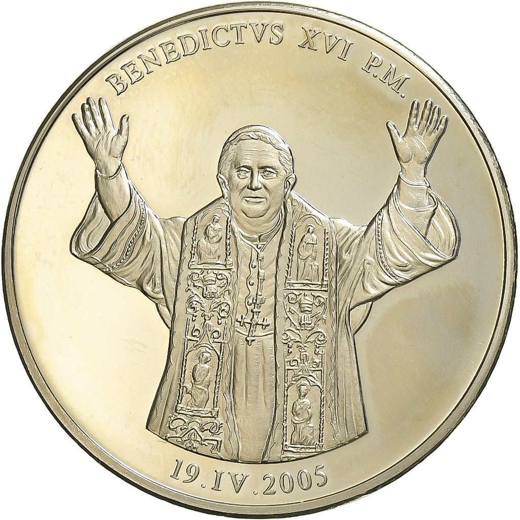 Watykan, Medal, Le Pape Benoit XVI, Religie i wierzenia, 2005, MS(63), Miedź