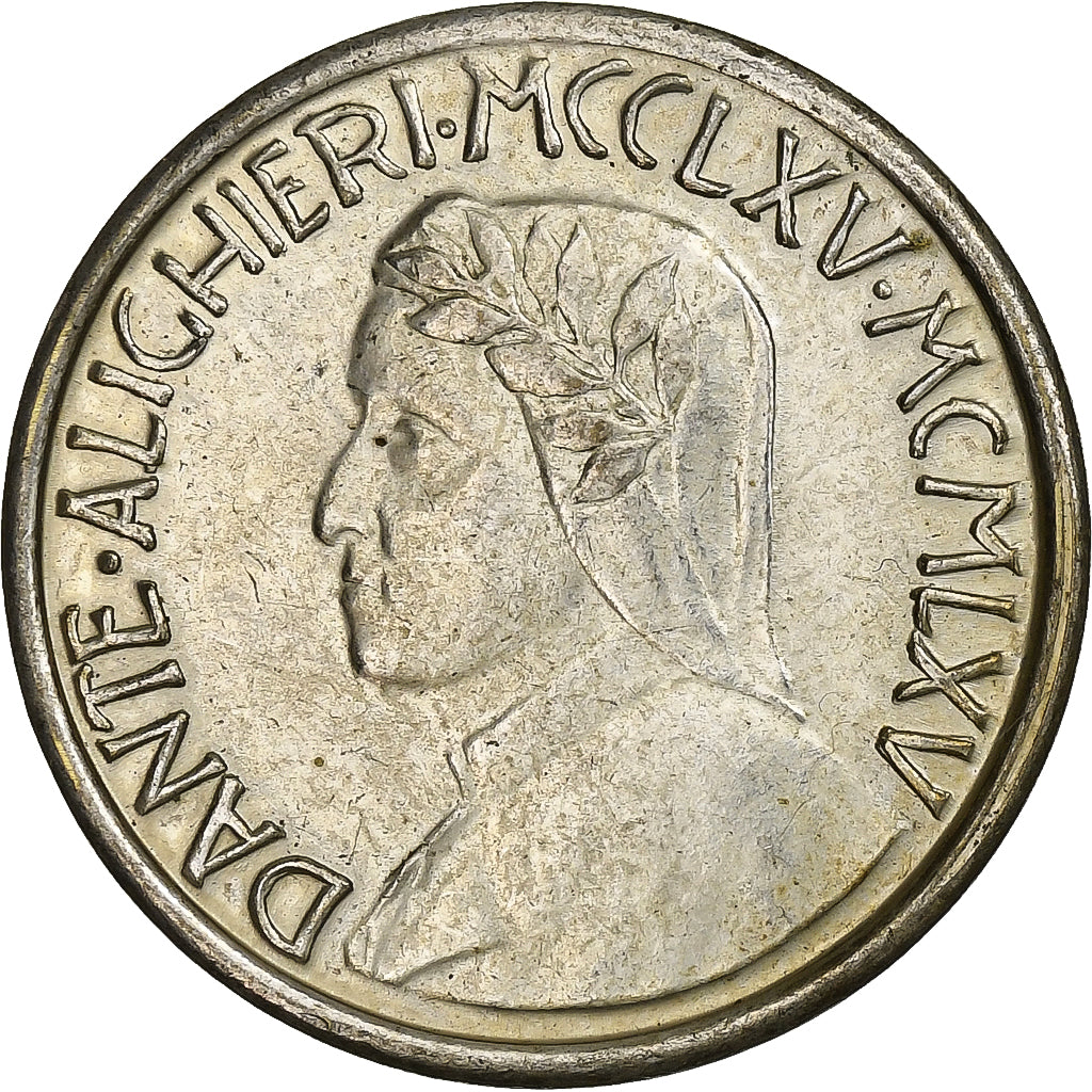 Italia, ficha, Dante Alighieri, 1965, Acciaio ricoperto in nichel, BB+