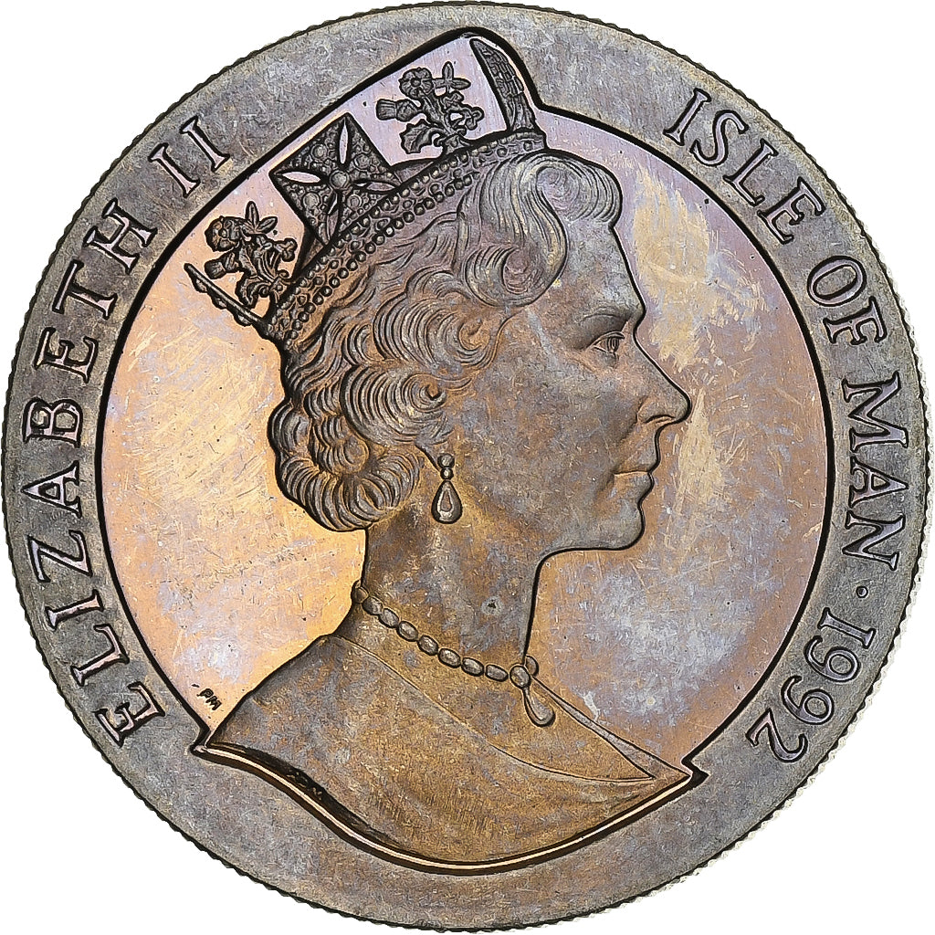 Isle of Man, Elizabeth II, Crown, 1992, Pobjoy Mint, Copper-nickel, AU(55-58)