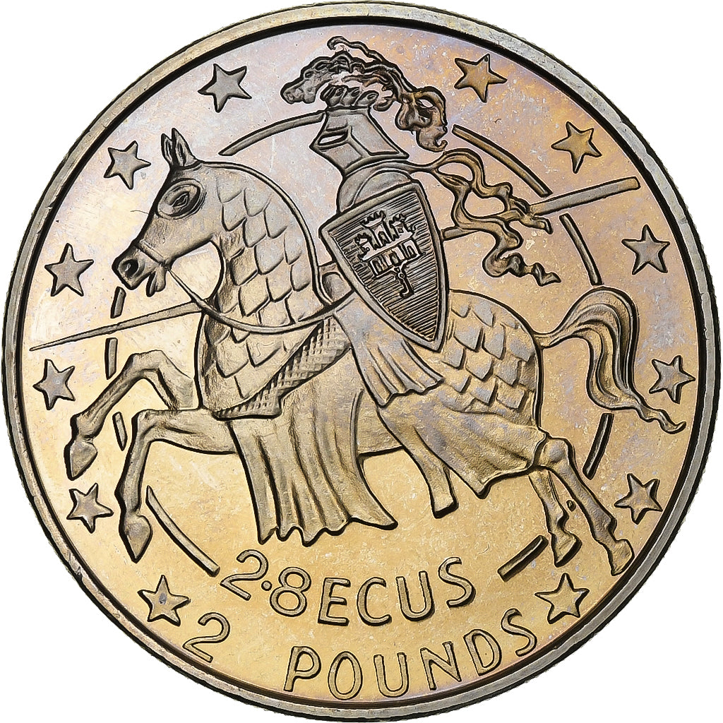 Gibraltar, Elizabeth II, 2.8 Ecus, 1992, Copper-nickel, MS(63)