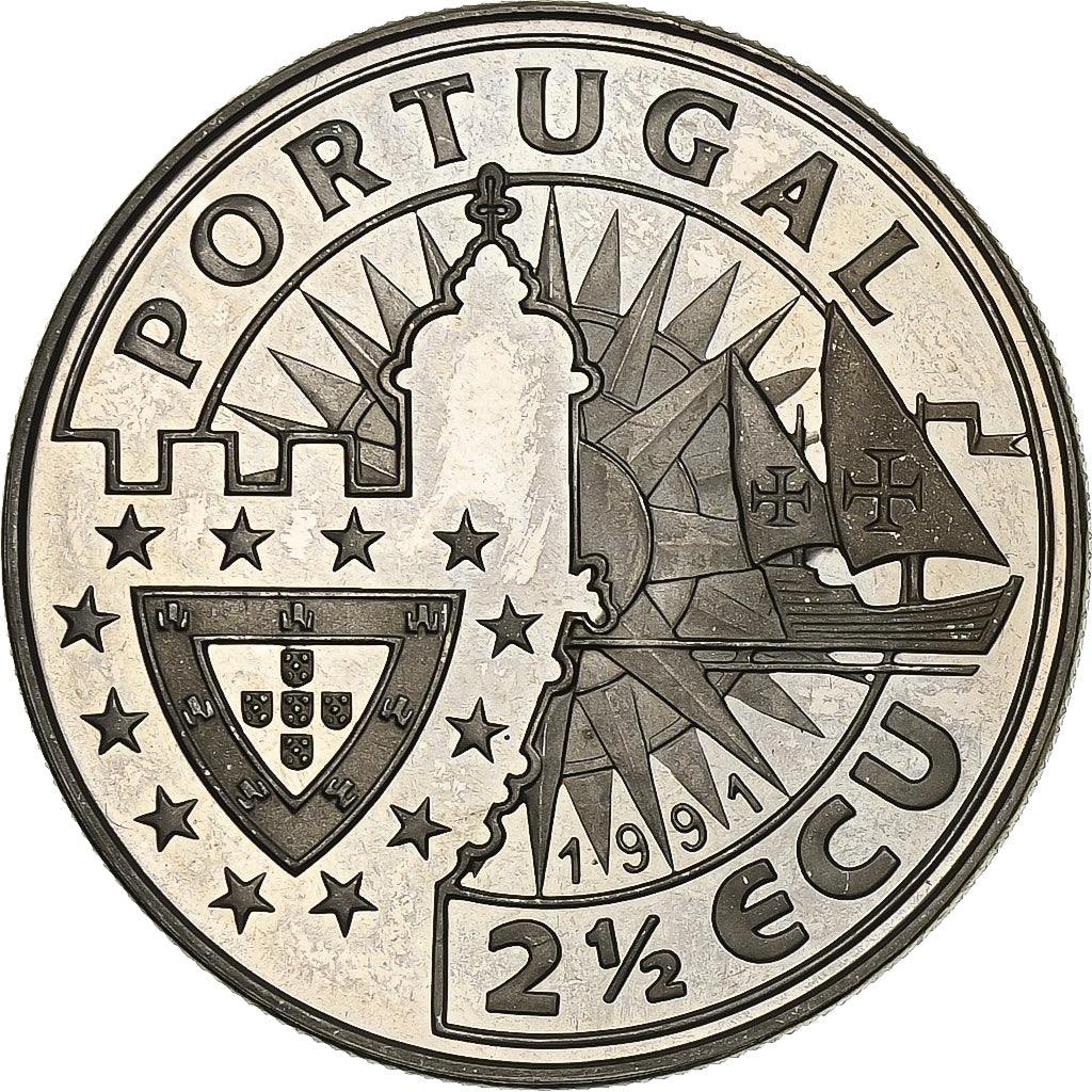 Portugal, medalha, 1991, Cobre-níquel, 2 1/2 ECU 1991 Henrique o Navegador