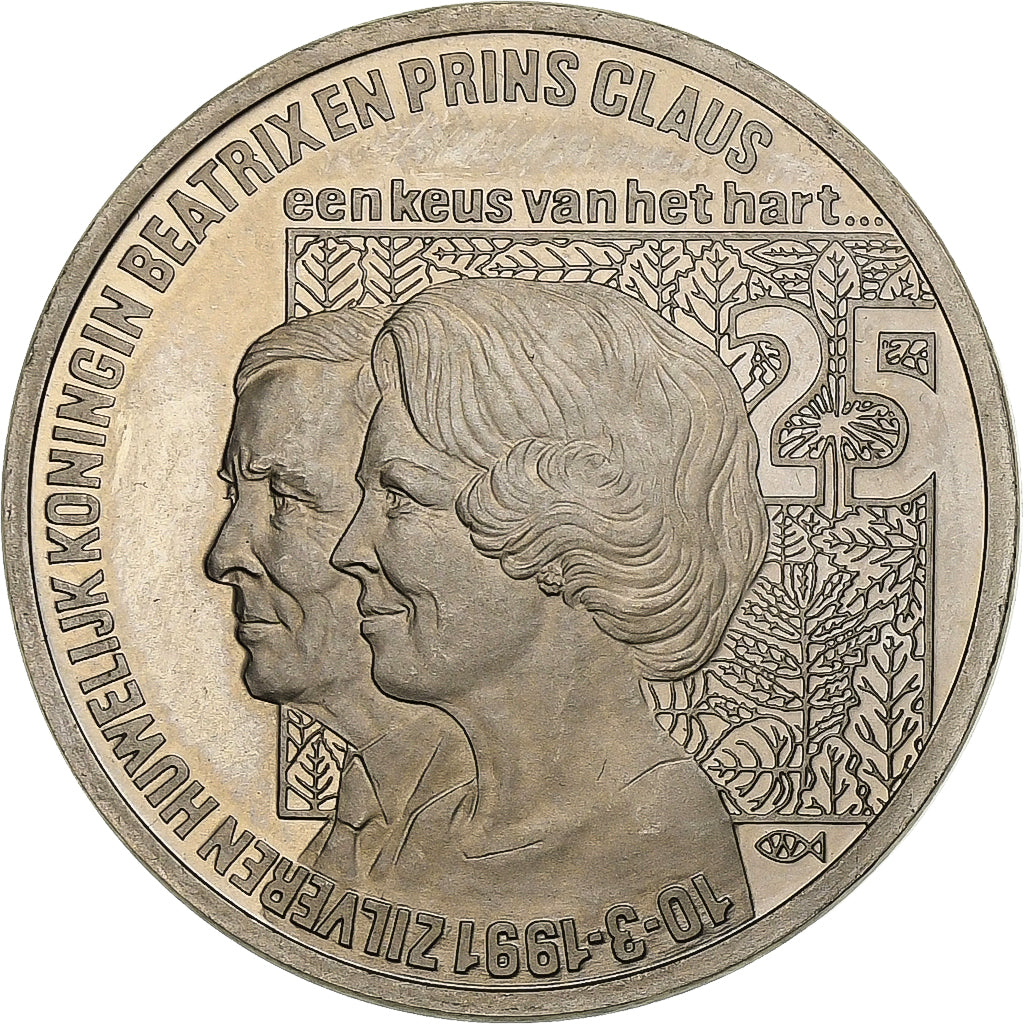 Holandia, Beatrix, 2-1/2 ECU, 1991, Utrecht, Miedź-Nikiel, MS(64), KM:36